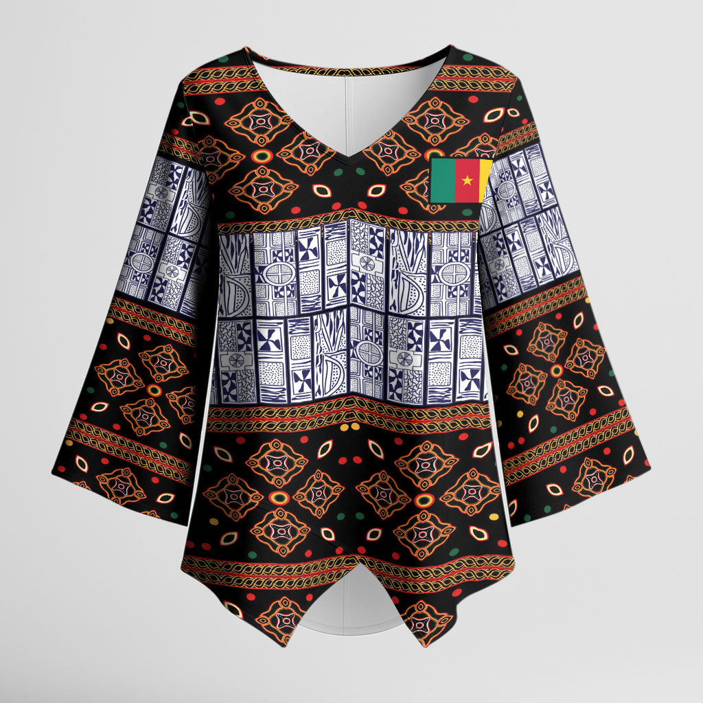 Cameroon Toghu Kimono Sleeve Blouse Flag Coat Of Arms - Traditional Bamenda Art