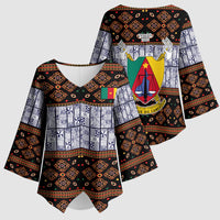 Cameroon Toghu Kimono Sleeve Blouse Flag Coat Of Arms - Traditional Bamenda Art