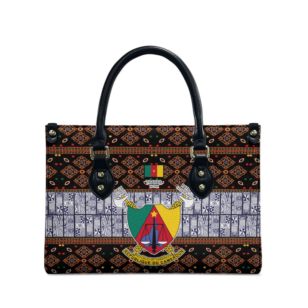 Cameroon Toghu Leather Bag Flag Coat Of Arms - Traditional Bamenda Art