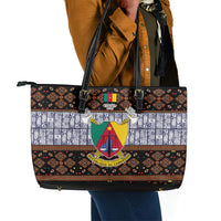 Cameroon Toghu Leather Tote Bag Flag Coat Of Arms - Traditional Bamenda Art
