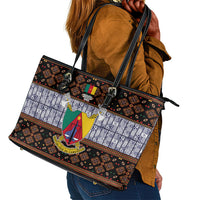Cameroon Toghu Leather Tote Bag Flag Coat Of Arms - Traditional Bamenda Art