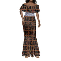 Cameroon Toghu Mermaid Dress Flag Coat Of Arms - Traditional Bamenda Art