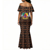 Cameroon Toghu Mermaid Dress Flag Coat Of Arms - Traditional Bamenda Art