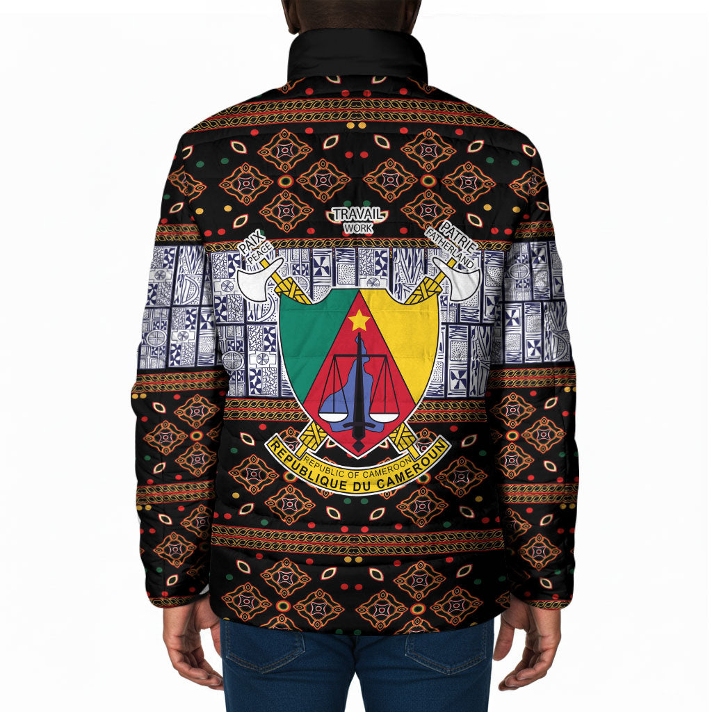 Cameroon Toghu Padded Jacket Flag Coat Of Arms - Traditional Bamenda Art