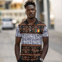 Cameroon Toghu Polo Shirt Flag Coat Of Arms - Traditional Bamenda Art