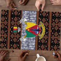 Cameroon Toghu Puzzle Flag Coat Of Arms - Traditional Bamenda Art