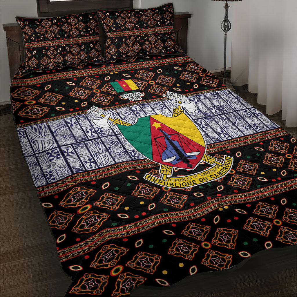 Cameroon Toghu Quilt Bed Set Flag Coat Of Arms - Traditional Bamenda Art