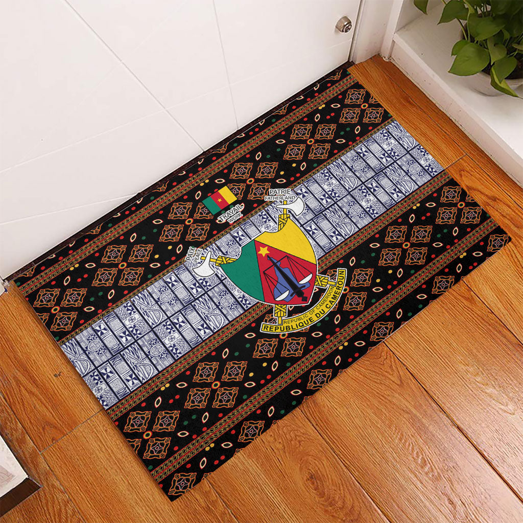 Cameroon Toghu Rubber Doormat Flag Coat Of Arms - Traditional Bamenda Art