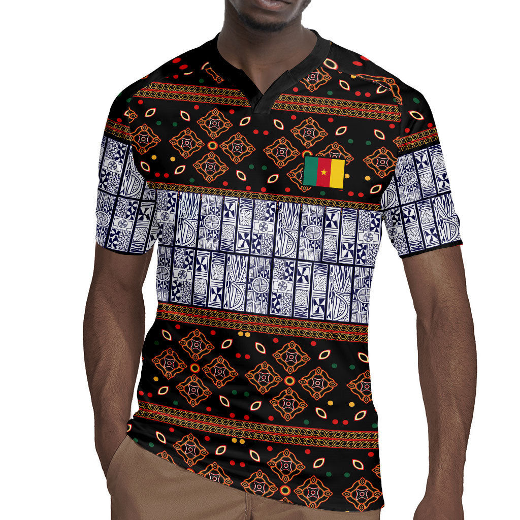 Cameroon Toghu Rugby Jersey Flag Coat Of Arms - Traditional Bamenda Art