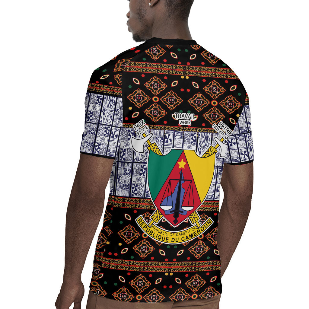 Cameroon Toghu Rugby Jersey Flag Coat Of Arms - Traditional Bamenda Art
