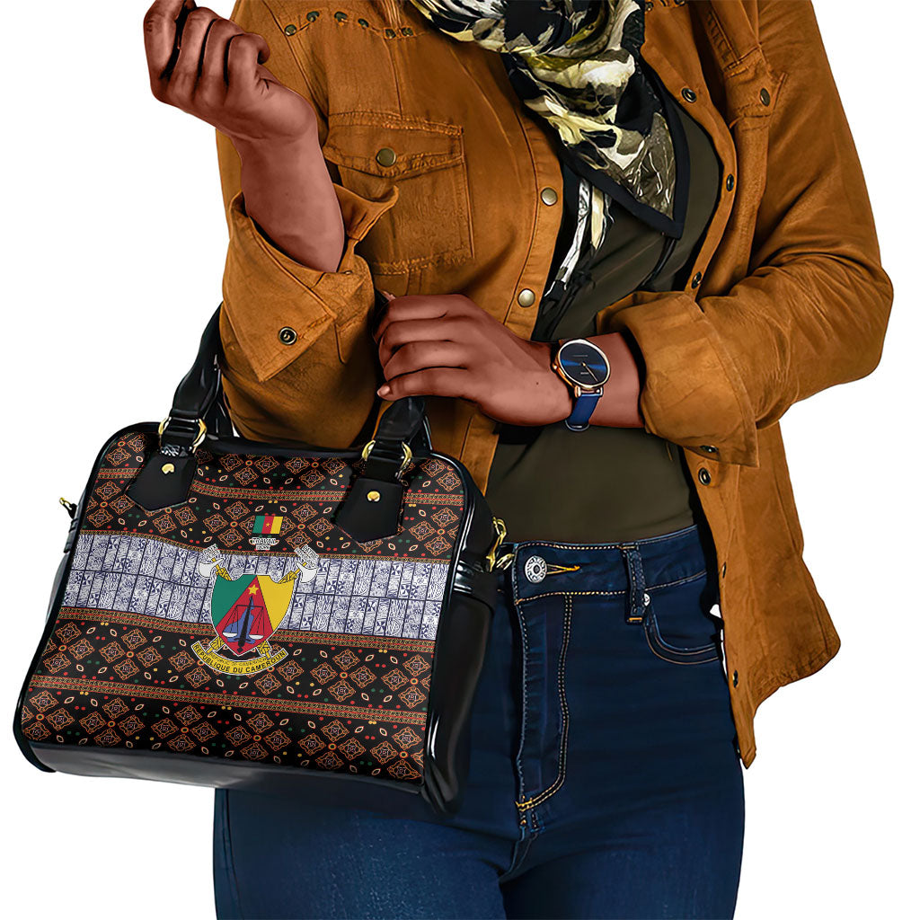 Cameroon Toghu Shoulder Handbag Flag Coat Of Arms - Traditional Bamenda Art