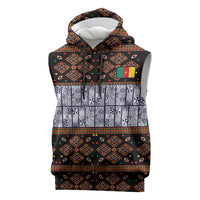 Cameroon Toghu Sleeveless Hoodie Flag Coat Of Arms - Traditional Bamenda Art