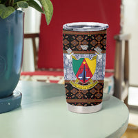 Cameroon Toghu Tumbler Cup Flag Coat Of Arms - Traditional Bamenda Art