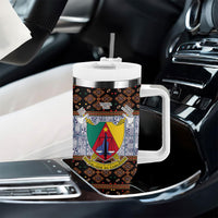 Cameroon Toghu Tumbler With Handle Flag Coat Of Arms - Traditional Bamenda Art