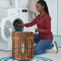 Cameroon Toghu Laundry Basket Vibrant Bamenda Tribal - Authentic African Folk Art