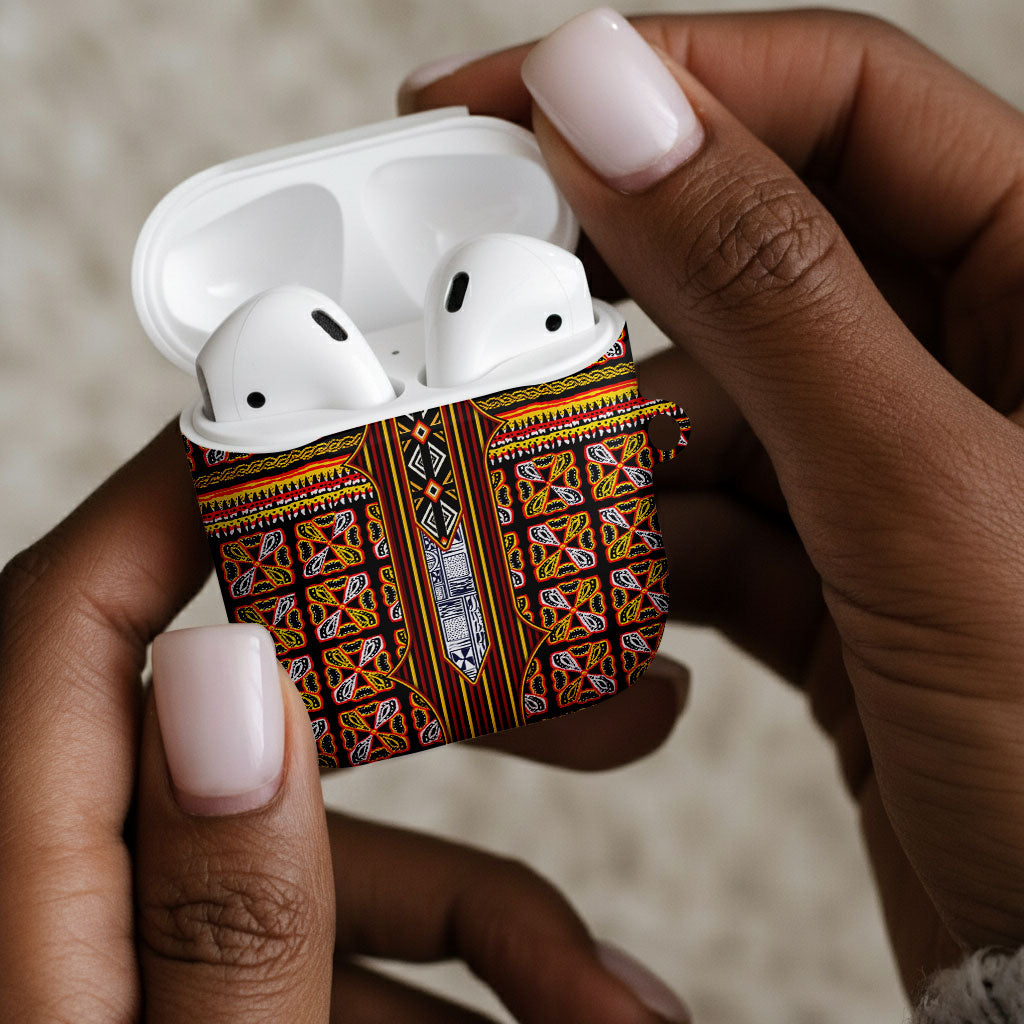Cameroon Toghu AirPods Case Vibrant Bamenda Tribal - Authentic African Folk Art