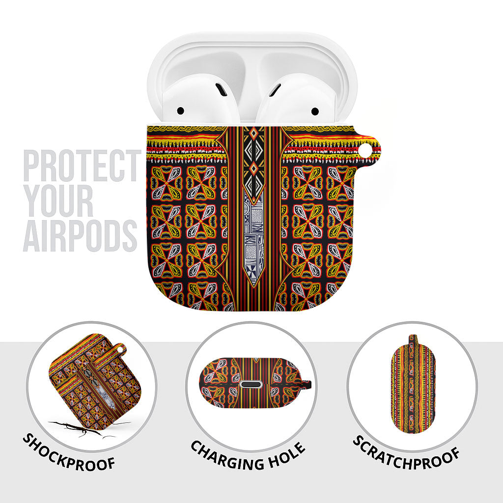 Cameroon Toghu AirPods Case Vibrant Bamenda Tribal - Authentic African Folk Art