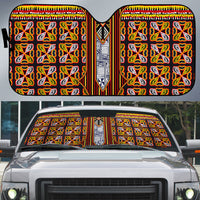Cameroon Toghu Auto Sun Shade Vibrant Bamenda Tribal - Authentic African Folk Art