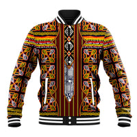 Cameroon Toghu Baseball Jacket Vibrant Bamenda Tribal - Authentic African Folk Art