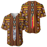 Cameroon Toghu Baseball Jersey Vibrant Bamenda Tribal - Authentic African Folk Art