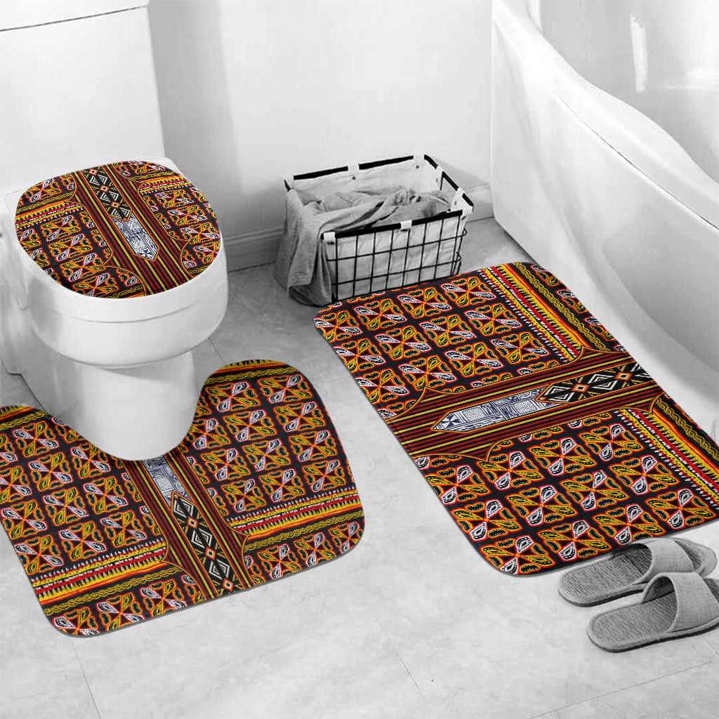 Cameroon Toghu Bathroom Set Vibrant Bamenda Tribal - Authentic African Folk Art
