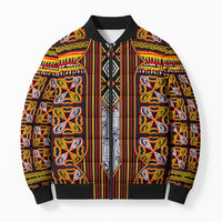 Cameroon Toghu Bomber Puffer Jacket Vibrant Bamenda Tribal - Authentic African Folk Art