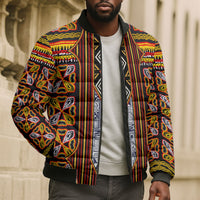 Cameroon Toghu Bomber Puffer Jacket Vibrant Bamenda Tribal - Authentic African Folk Art