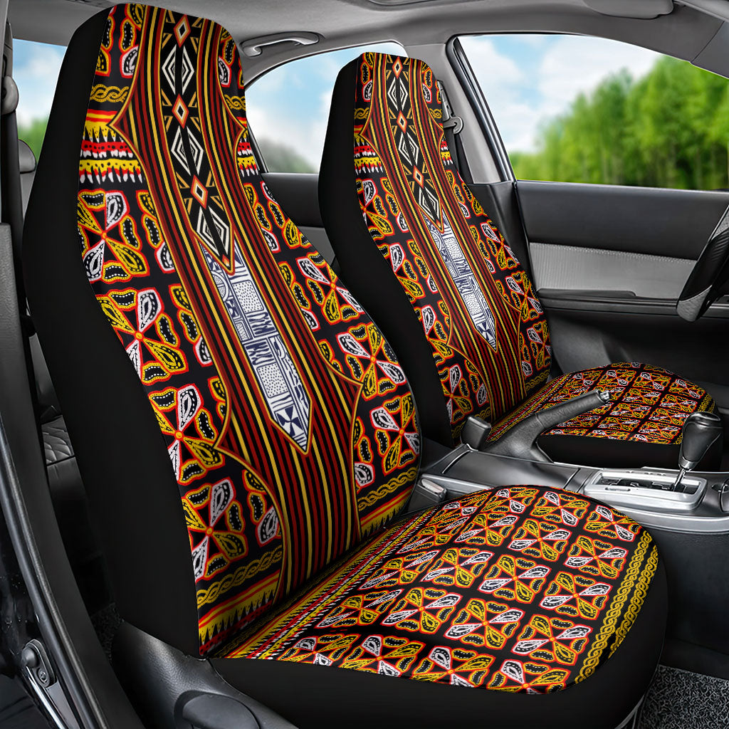 Cameroon Toghu Car Seat Cover Vibrant Bamenda Tribal - Authentic African Folk Art