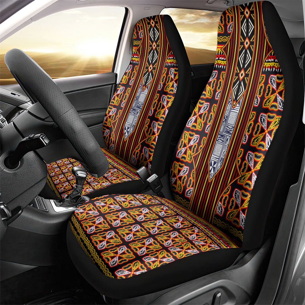 Cameroon Toghu Car Seat Cover Vibrant Bamenda Tribal - Authentic African Folk Art