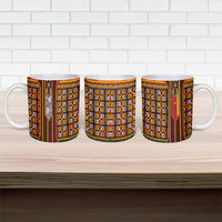 Cameroon Toghu Ceramic Mug Vibrant Bamenda Tribal - Authentic African Folk Art