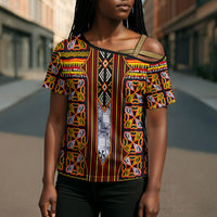 Cameroon Toghu Cross Shoulder Shirt Vibrant Bamenda Tribal - Authentic African Folk Art