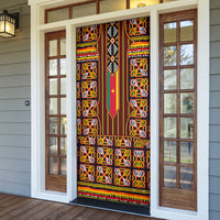 Cameroon Toghu Door Cover Vibrant Bamenda Tribal - Authentic African Folk Art
