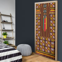 Cameroon Toghu Door Cover Vibrant Bamenda Tribal - Authentic African Folk Art