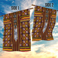 Cameroon Toghu Garden Flag Vibrant Bamenda Tribal - Authentic African Folk Art