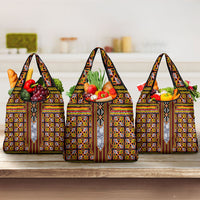 Cameroon Toghu Grocery Bag Vibrant Bamenda Tribal - Authentic African Folk Art