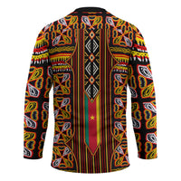 Cameroon Toghu Hockey Jersey Vibrant Bamenda Tribal - Authentic African Folk Art
