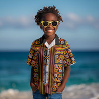 Cameroon Toghu Kid Hawaiian Shirt Vibrant Bamenda Tribal - Authentic African Folk Art