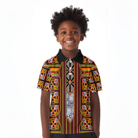 Cameroon Toghu Kid Polo Shirt Vibrant Bamenda Tribal - Authentic African Folk Art
