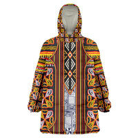 Cameroon Toghu Kid Wearable Blanket Hoodie Vibrant Bamenda Tribal - Authentic African Folk Art