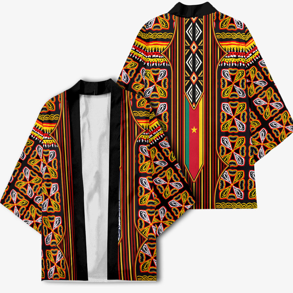 Cameroon Toghu Kimono Vibrant Bamenda Tribal - Authentic African Folk Art
