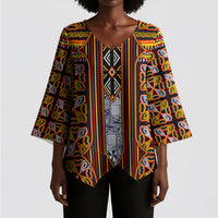 Cameroon Toghu Kimono Sleeve Blouse Vibrant Bamenda Tribal - Authentic African Folk Art