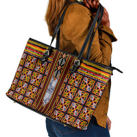 Cameroon Toghu Leather Tote Bag Vibrant Bamenda Tribal - Authentic African Folk Art
