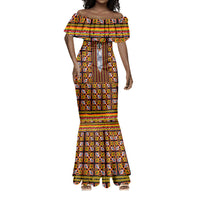 Cameroon Toghu Mermaid Dress Vibrant Bamenda Tribal - Authentic African Folk Art