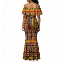Cameroon Toghu Mermaid Dress Vibrant Bamenda Tribal - Authentic African Folk Art