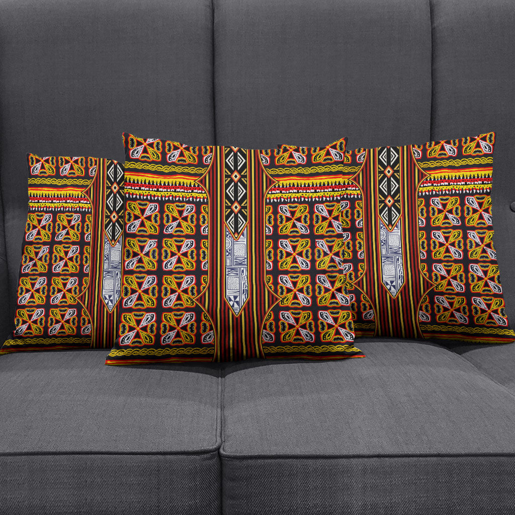 Cameroon Toghu Pillow Cover Vibrant Bamenda Tribal - Authentic African Folk Art