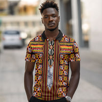 Cameroon Toghu Polo Shirt Vibrant Bamenda Tribal - Authentic African Folk Art