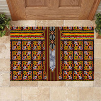 Cameroon Toghu Rubber Doormat Vibrant Bamenda Tribal - Authentic African Folk Art