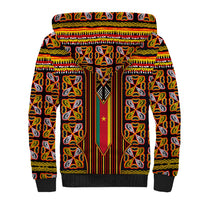 Cameroon Toghu Sherpa Hoodie Vibrant Bamenda Tribal - Authentic African Folk Art