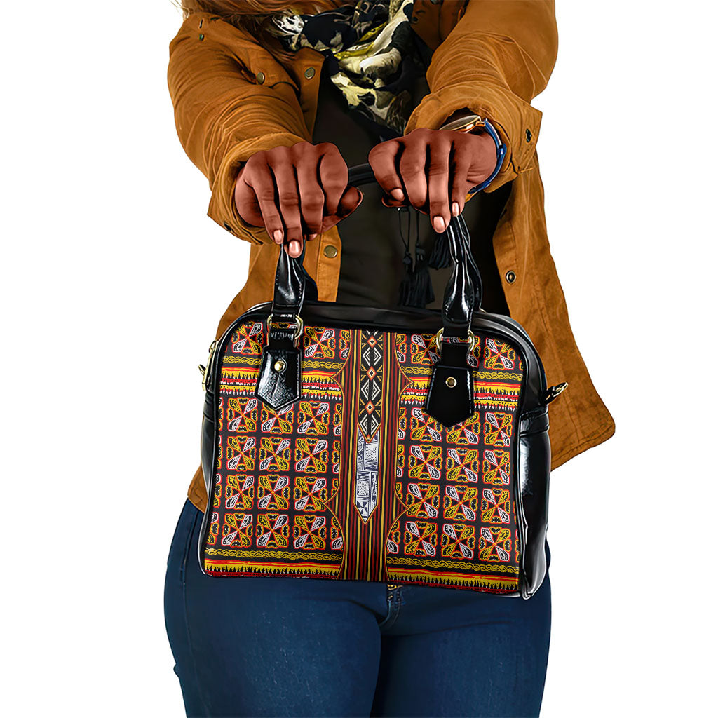 Cameroon Toghu Shoulder Handbag Vibrant Bamenda Tribal - Authentic African Folk Art