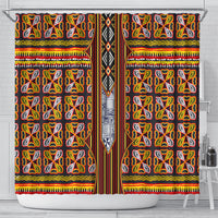 Cameroon Toghu Shower Curtain Vibrant Bamenda Tribal - Authentic African Folk Art